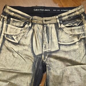 Calvin Klein Metallic Gold Skinny Jeans